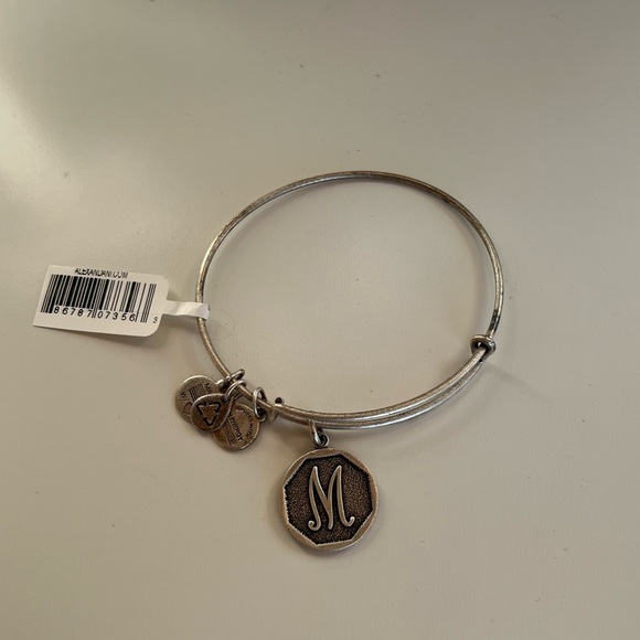 Alex & Ani Initial Monogram “M” Charm Bracelet Bangle Brand New - Picture 2 of 2